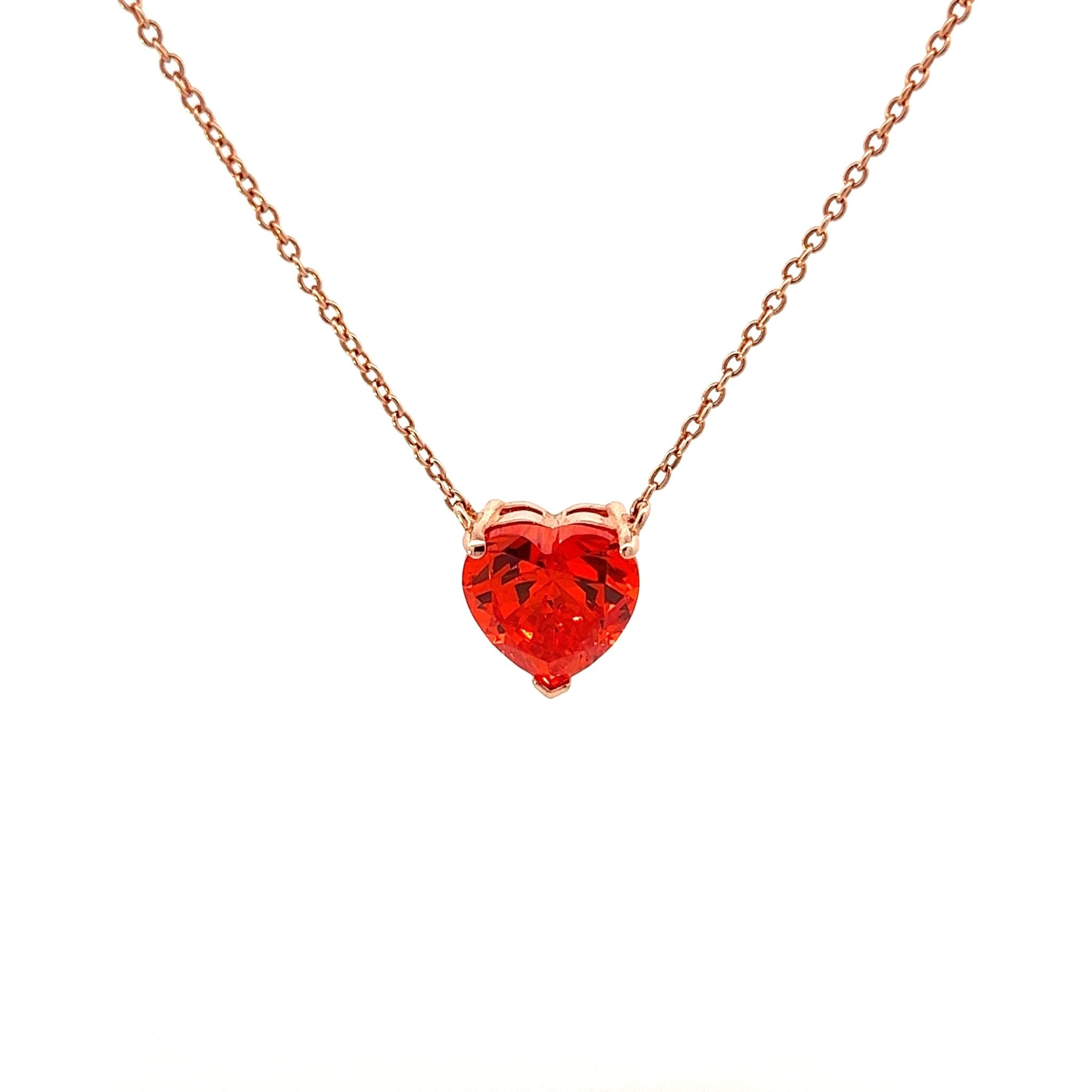 Diamond Alternative Heart Silver Necklace by Natkina