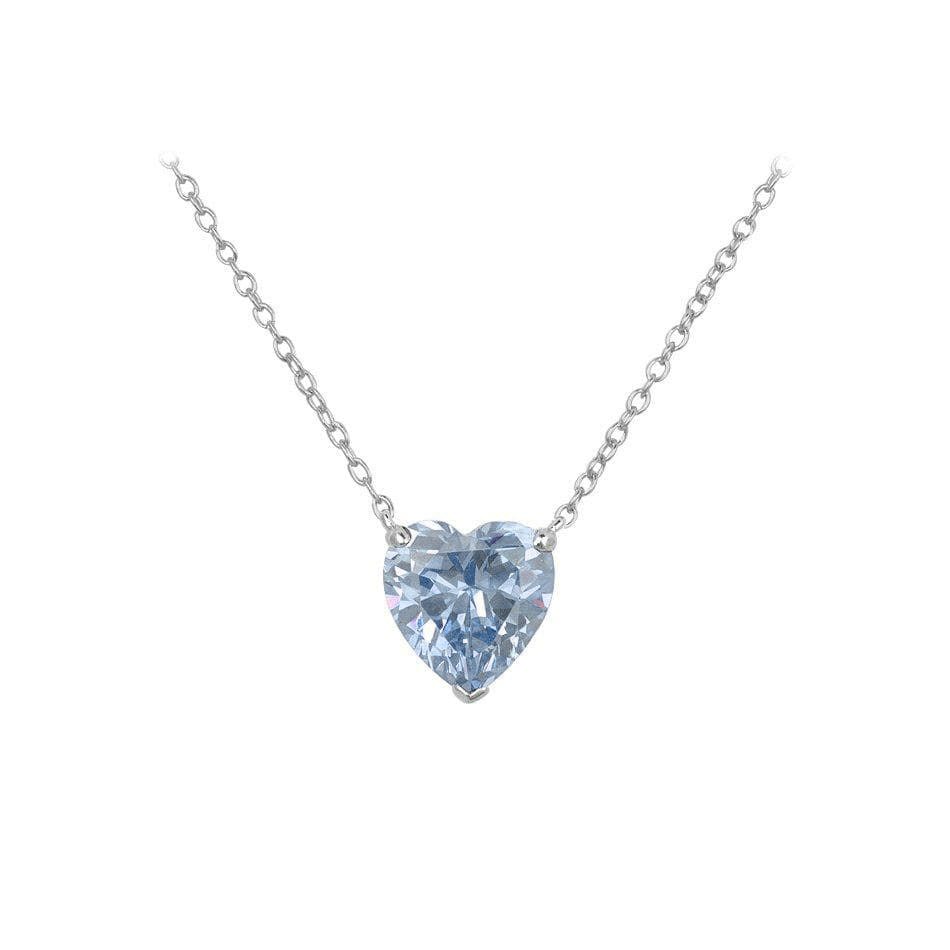 Diamond Alternative Heart Silver Necklace by Natkina