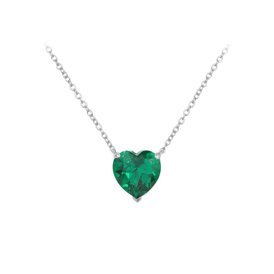 Diamond Alternative Heart Silver Necklace by Natkina
