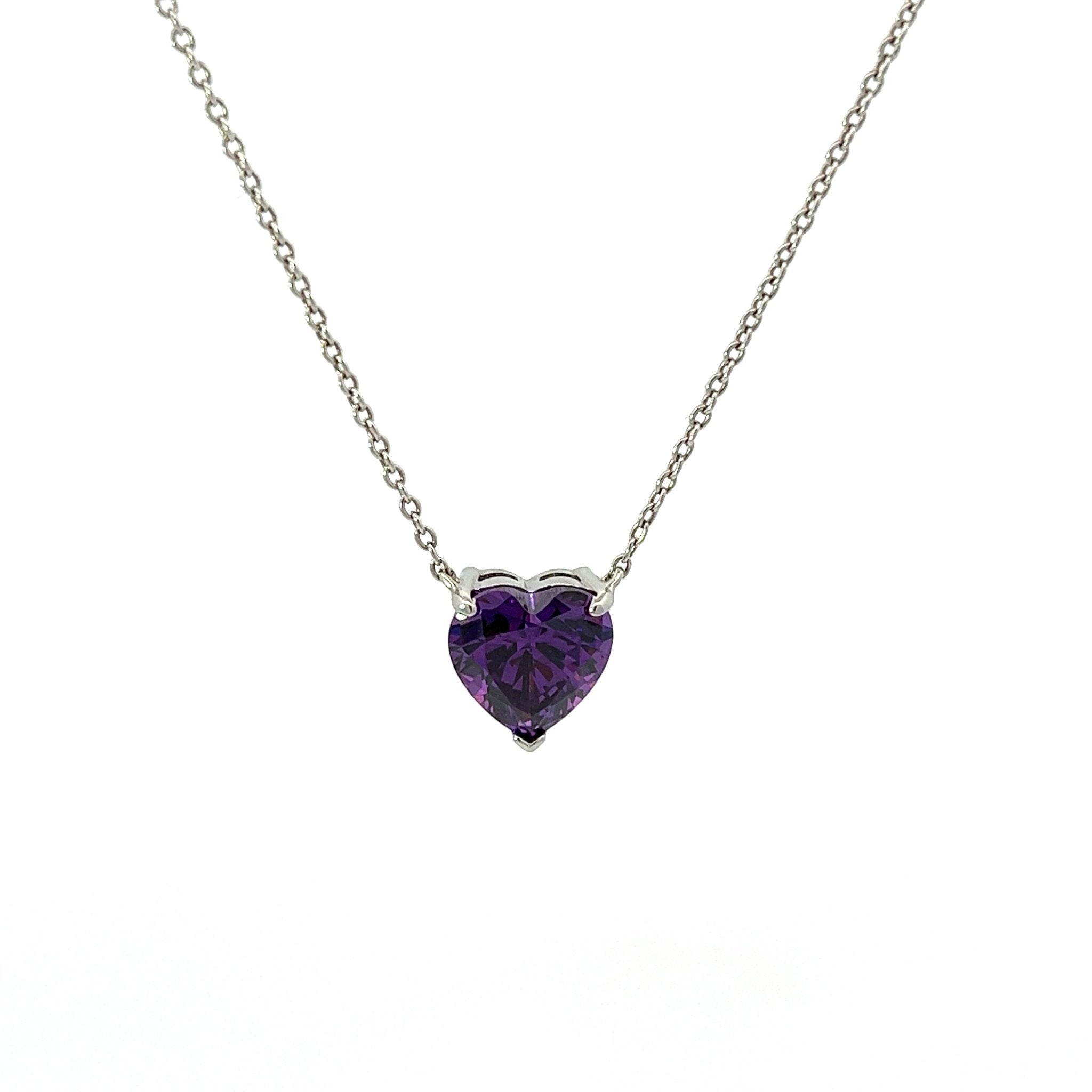 Diamond Alternative Heart Silver Necklace by Natkina