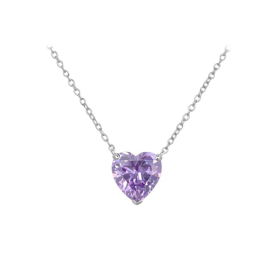 Diamond Alternative Heart Silver Necklace by Natkina