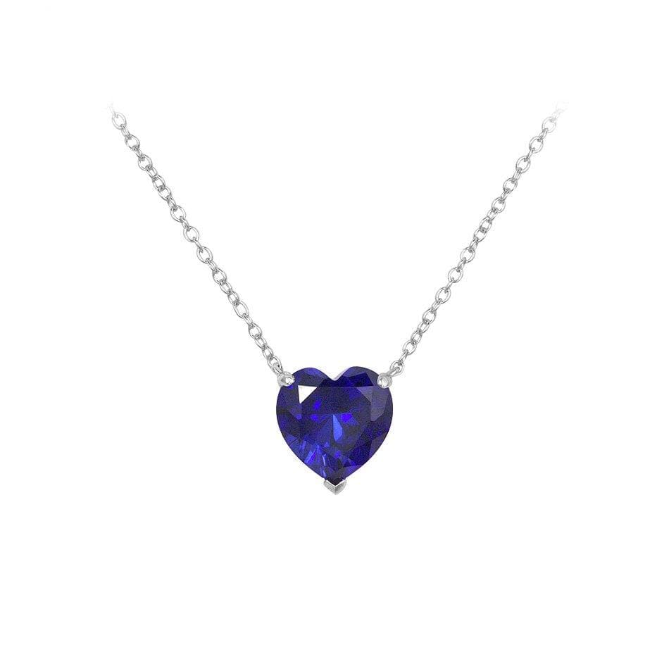 Diamond Alternative Heart Silver Necklace by Natkina