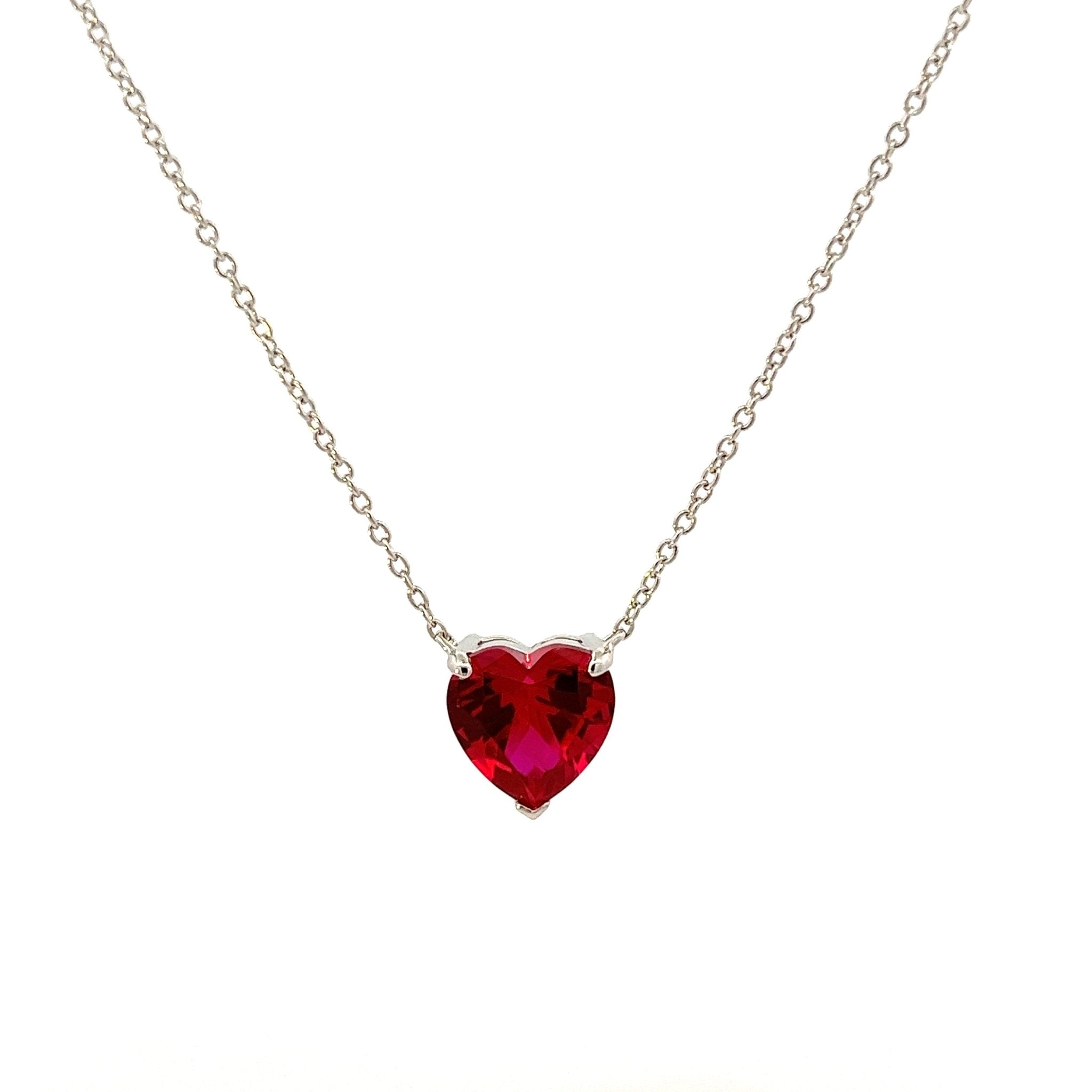 Diamond Alternative Heart Silver Necklace by Natkina