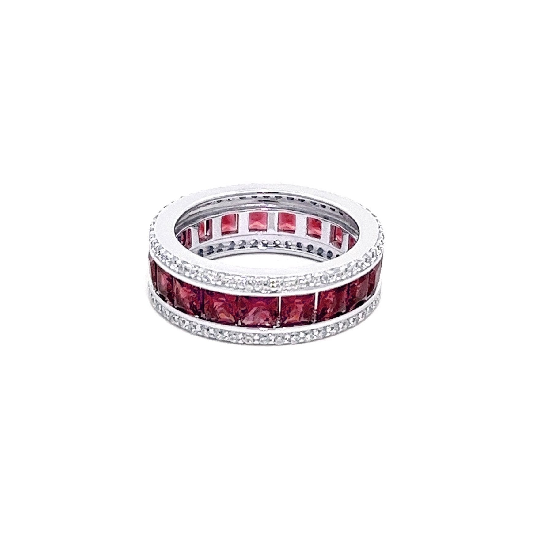 Diamond Alternative Silver Band Ring by Natkina