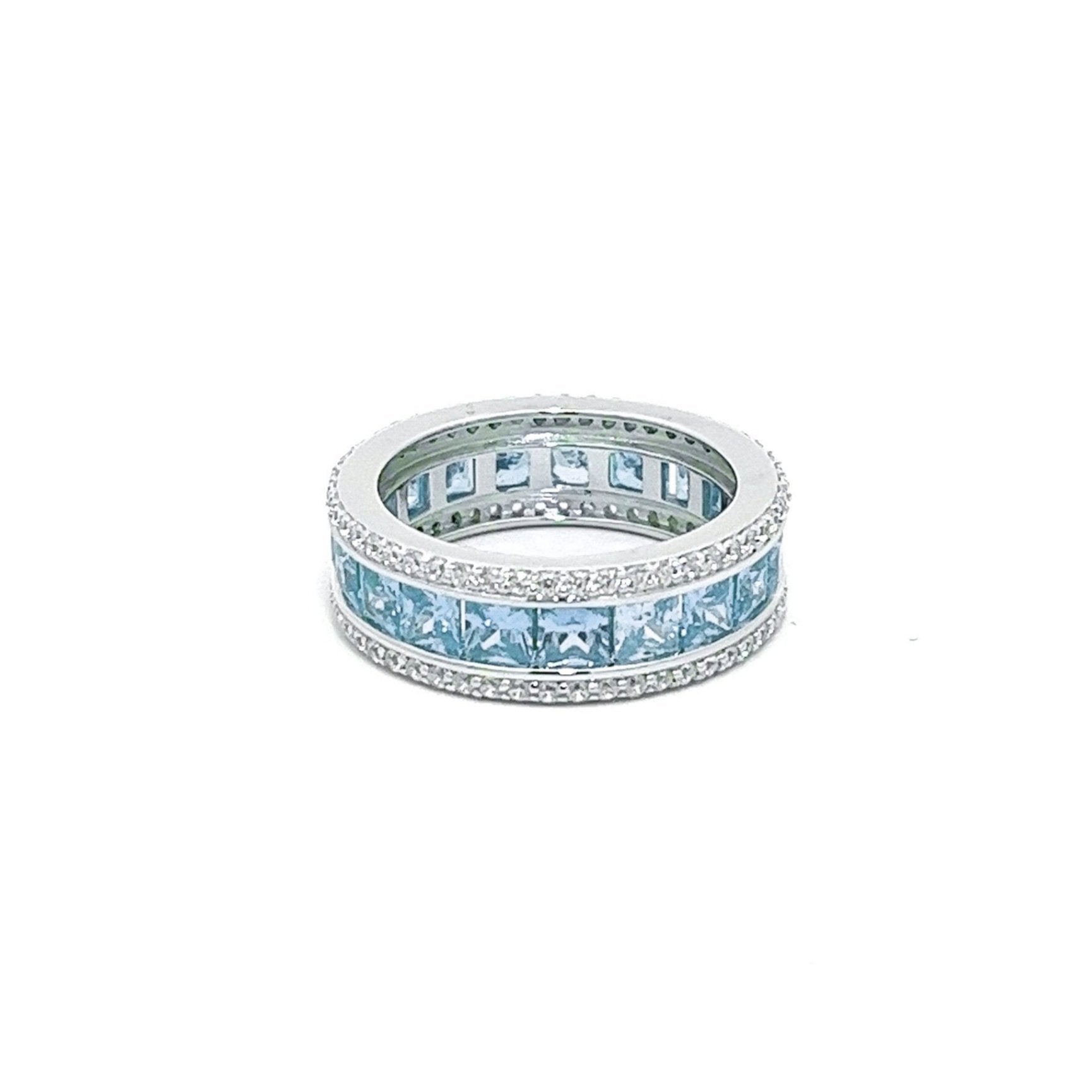 Diamond Alternative Silver Band Ring by Natkina