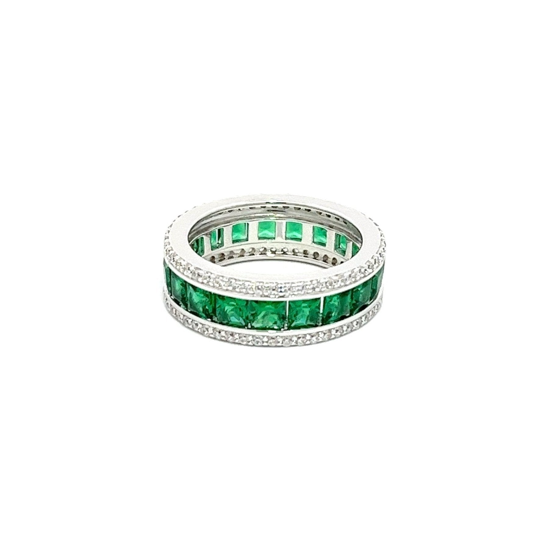 Diamond Alternative Silver Band Ring by Natkina
