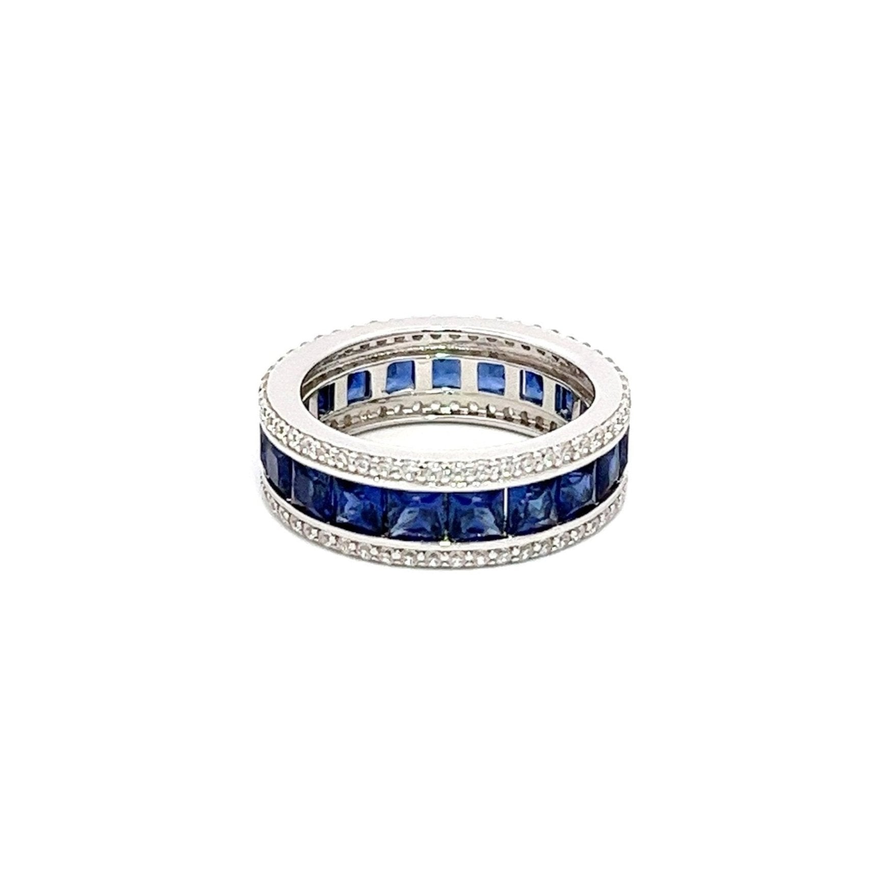 Diamond Alternative Silver Band Ring by Natkina