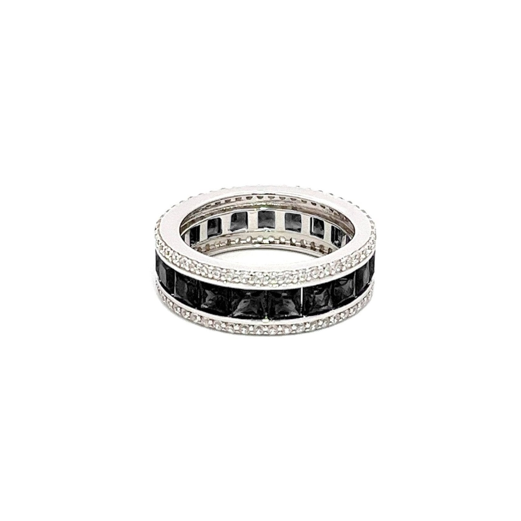 Diamond Alternative Silver Band Ring by Natkina