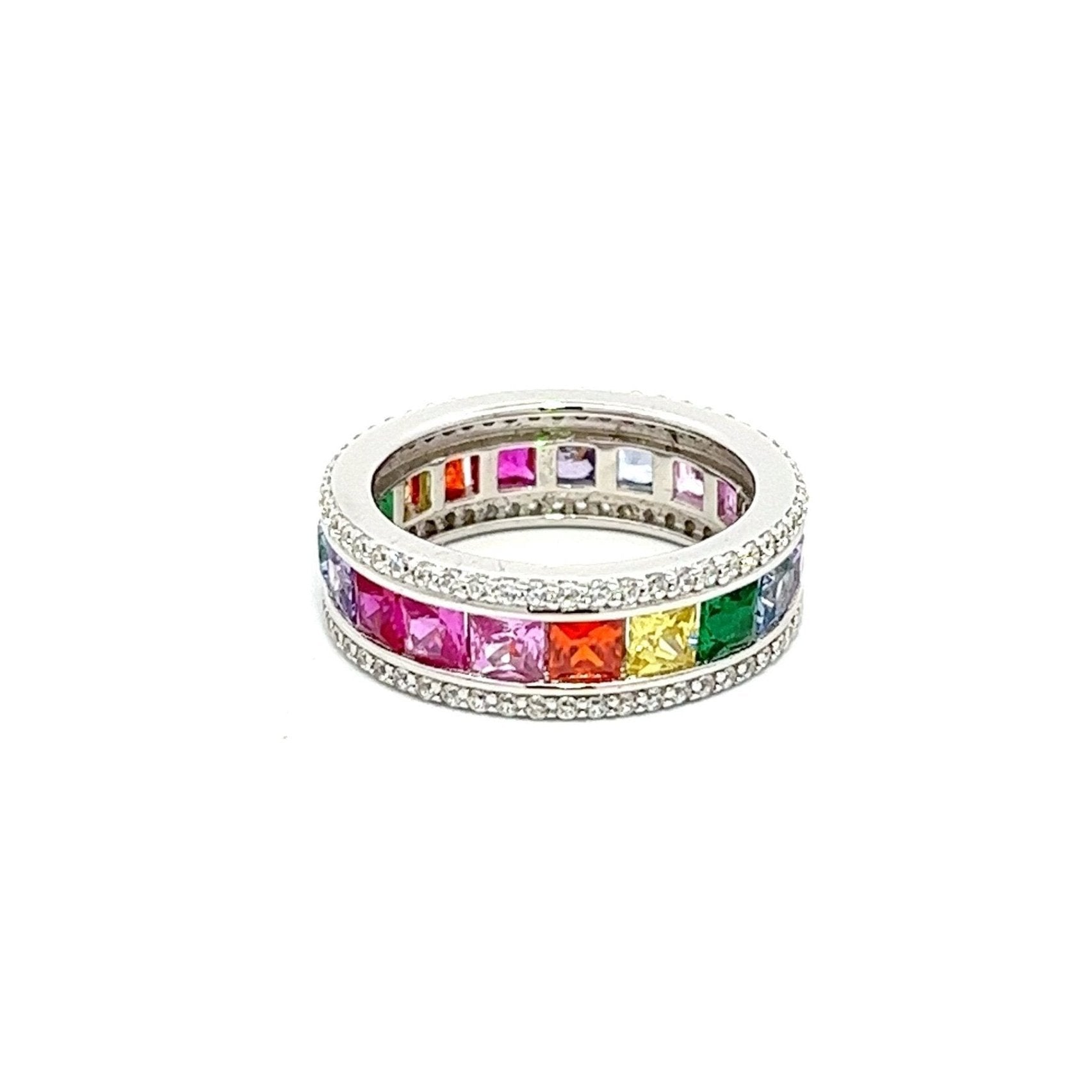 Diamond Alternative Silver Band Ring by Natkina