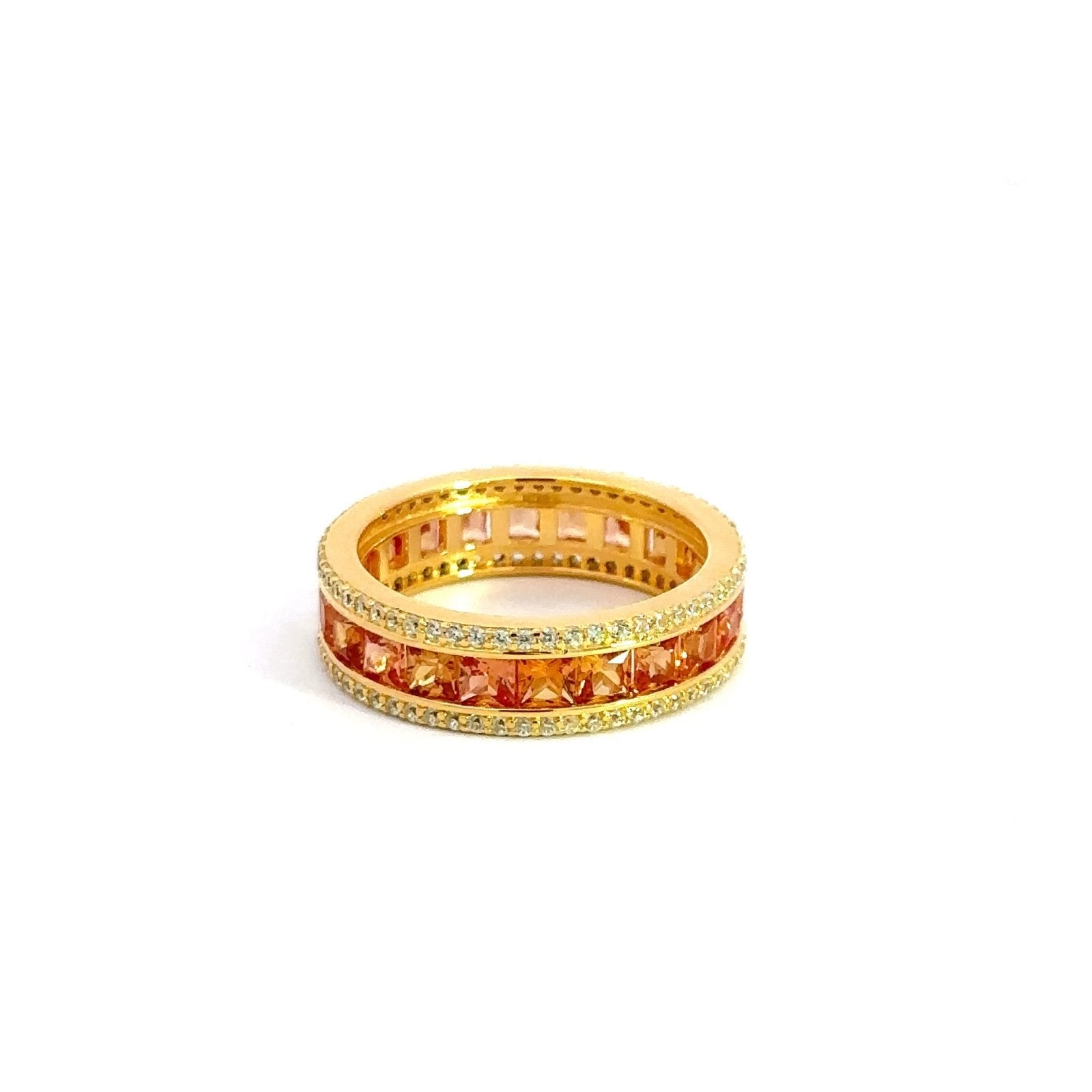 Diamond Alternative Silver Band Ring Peach Fuzz Collection by Natkina