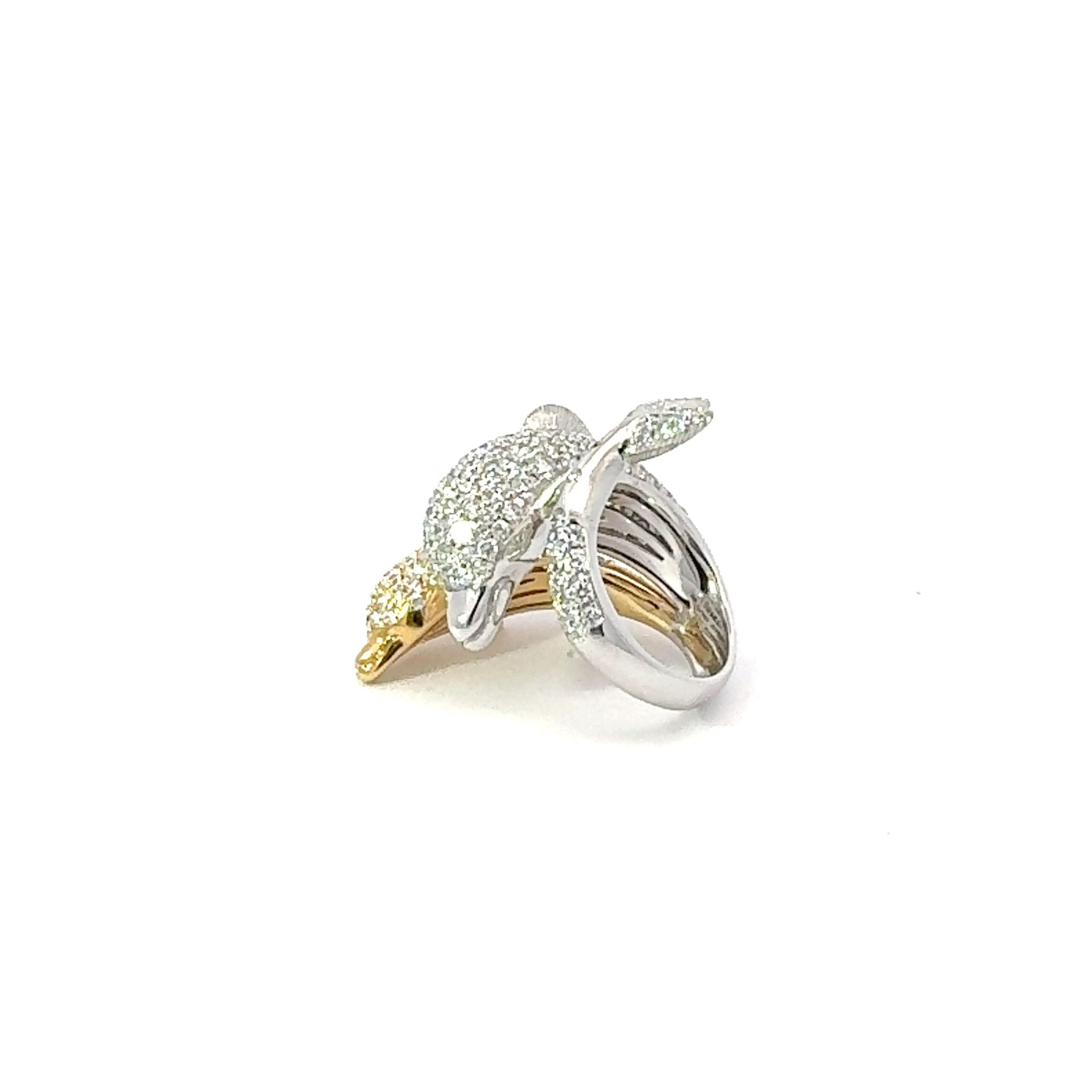 Dolphin Diamond White 18K Gold Exclusive Ring by Natkina