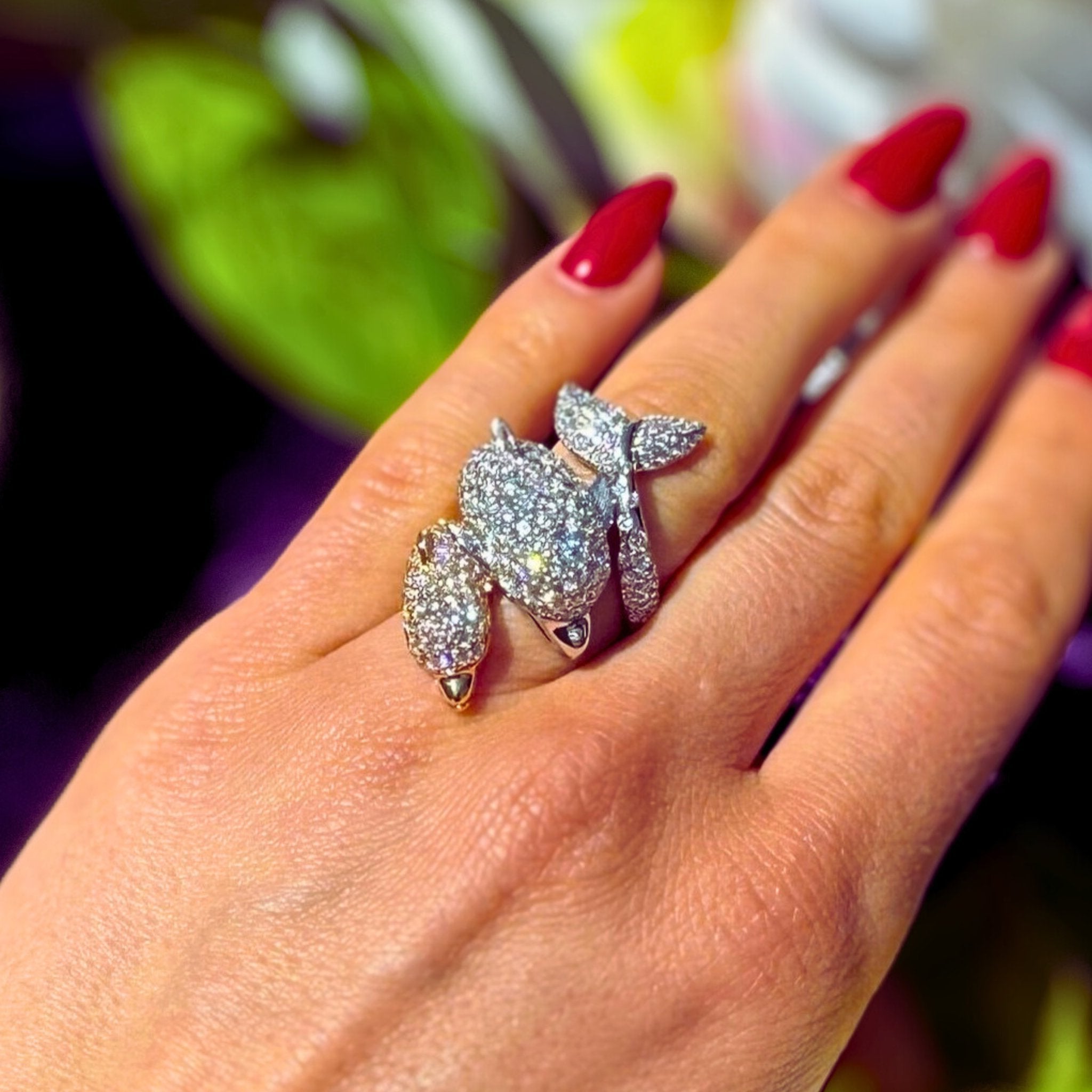Dolphin Diamond White 18K Gold Exclusive Ring by Natkina