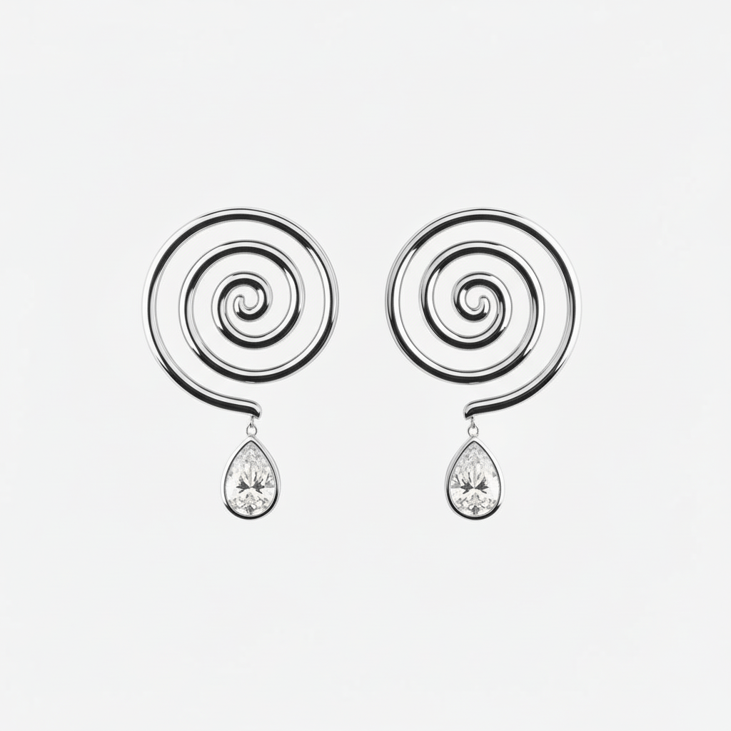 "En Eternal Mystery" Clear Crystal Large Earrings by Kristina Bazan by Natkina