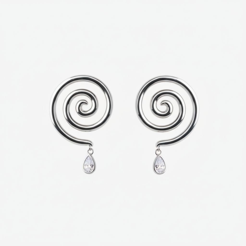 "En Eternal Mystery" Clear Crystal Small Earrings by Kristina Bazan by Natkina