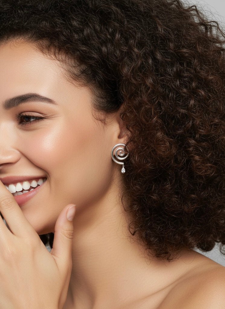 "En Eternal Mystery" Clear Crystal Small Earrings by Kristina Bazan by Natkina