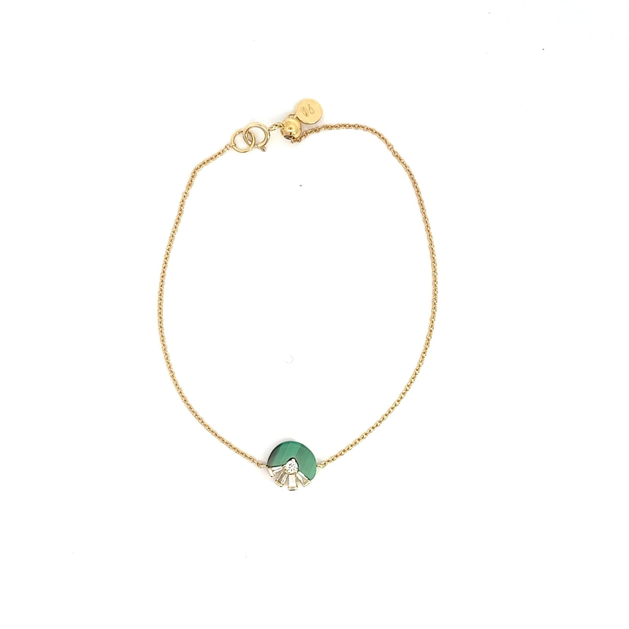 Eternelle Bracelet Diamond Malachite Yellow Gold by Natkina