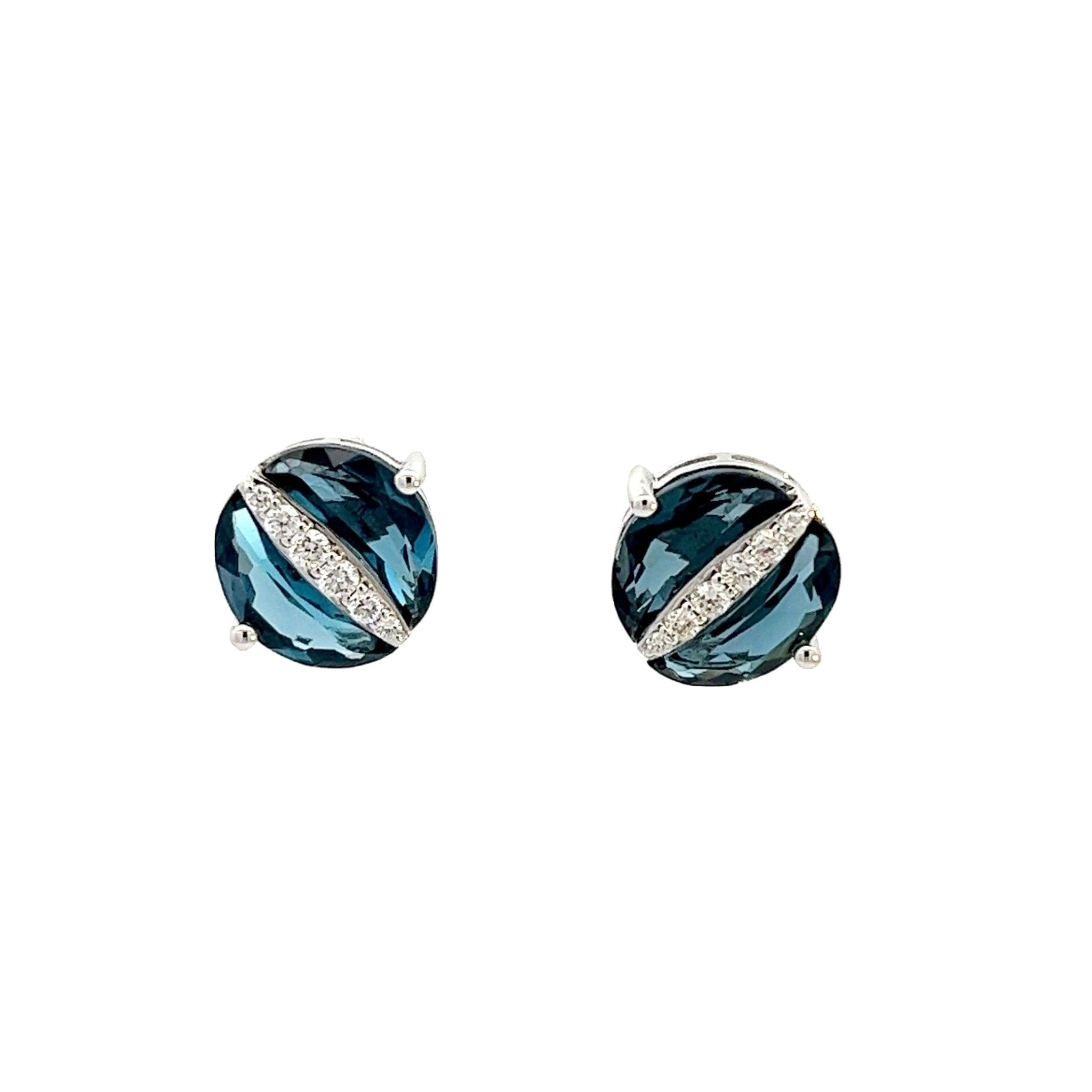 Eternelle Earrings Diamond London Blue Topaz White Gold by Natkina