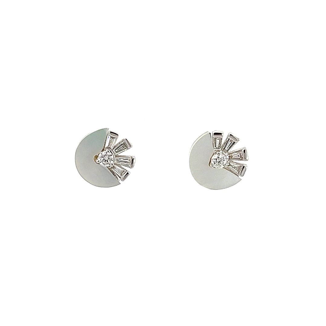 Eternelle Earrings Diamond Mother of Pearl White Gold by Natkina