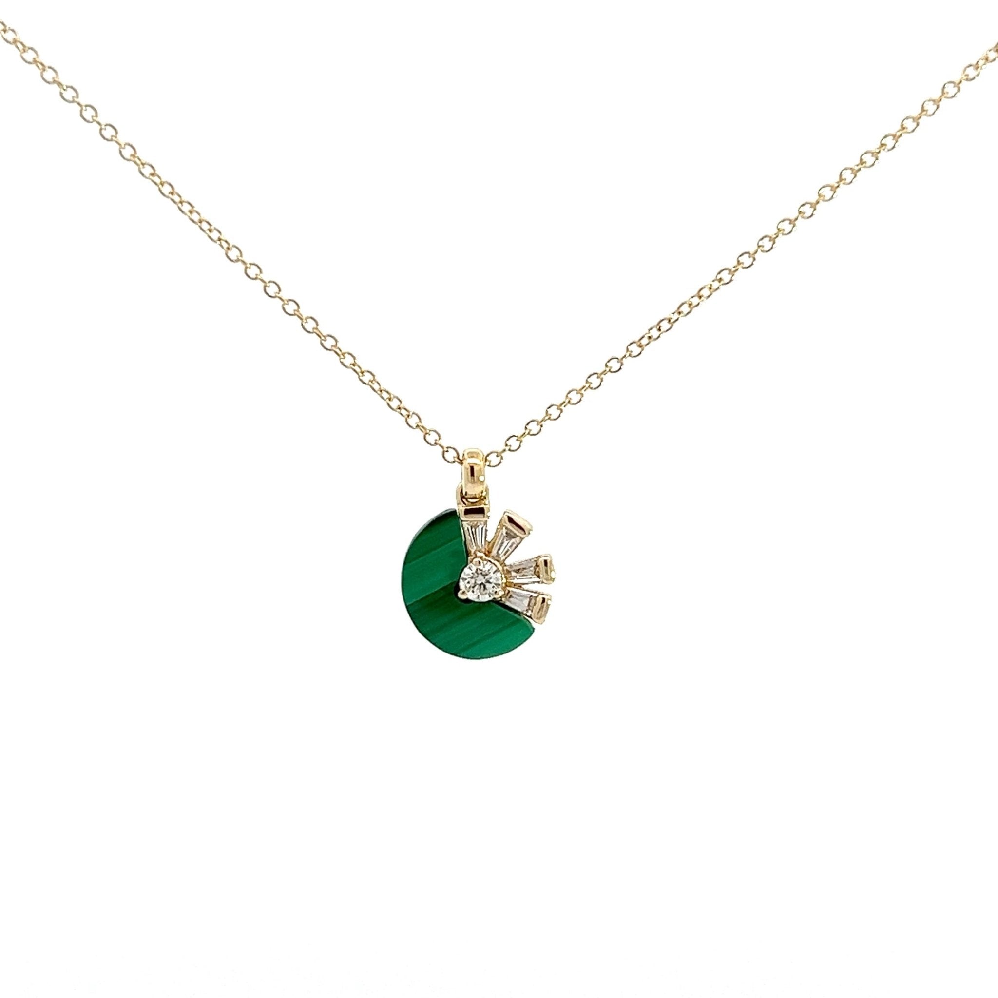 Eternelle Necklace Malachite Diamond Yellow Gold by Natkina