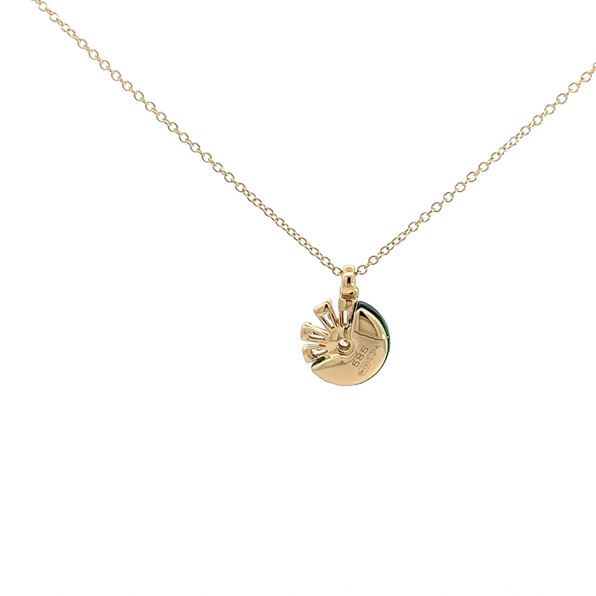 Eternelle Necklace Malachite Diamond Yellow Gold by Natkina