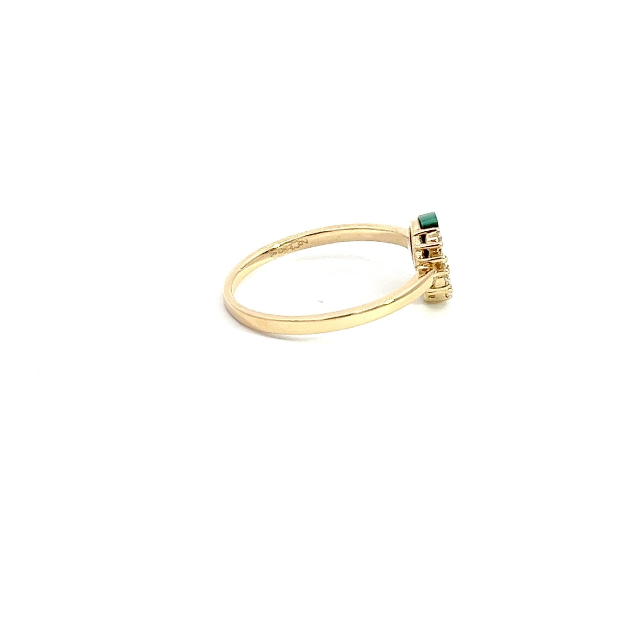 Eternelle Ring Diamond Malachite Yellow Gold by Natkina