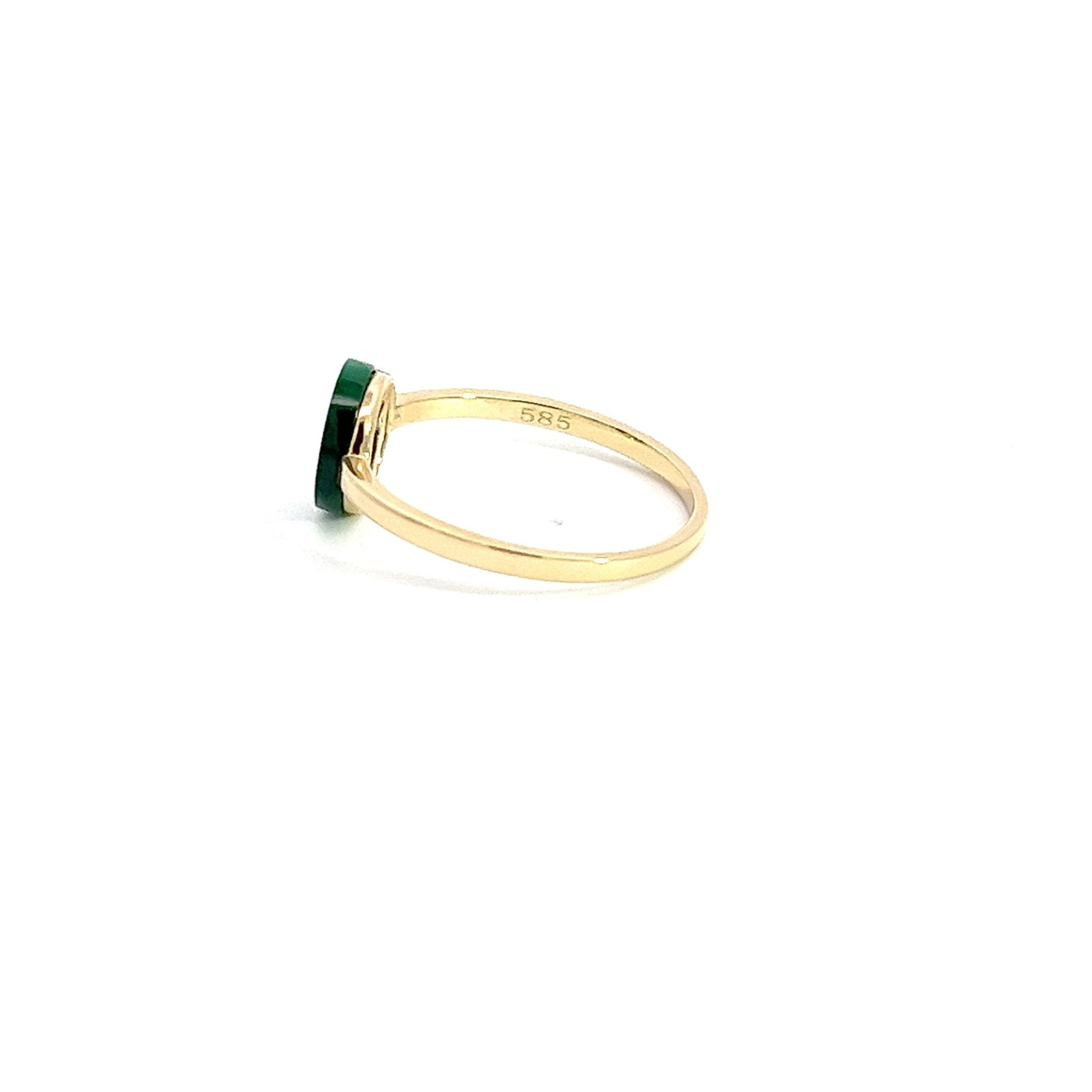 Eternelle Ring Diamond Malachite Yellow Gold by Natkina