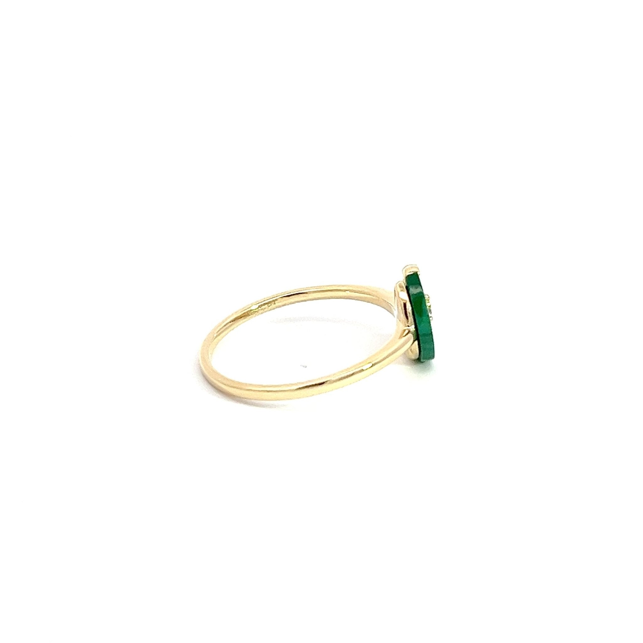 Eternelle Ring Diamond Malachite Yellow Gold by Natkina