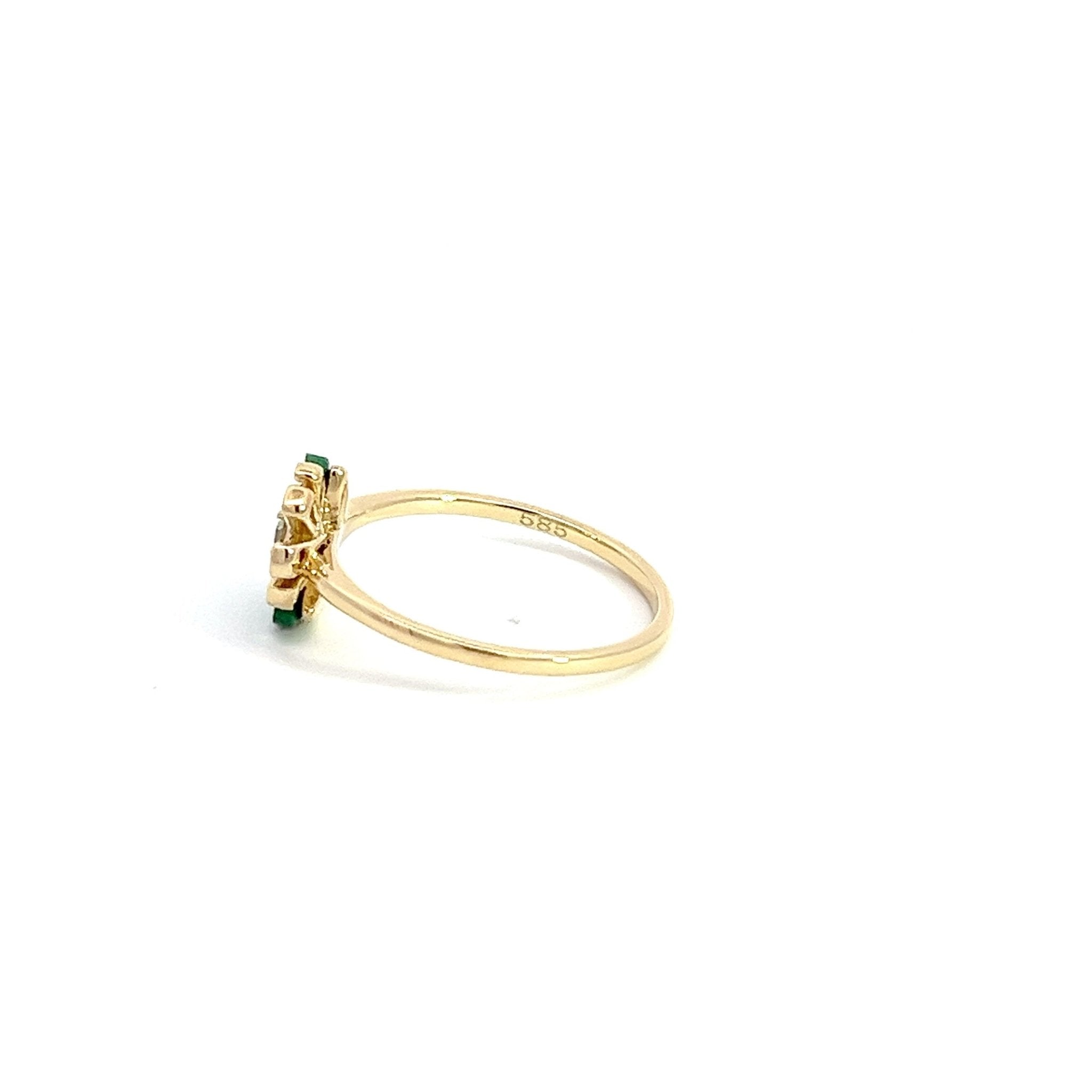 Eternelle Ring Diamond Malachite Yellow Gold by Natkina