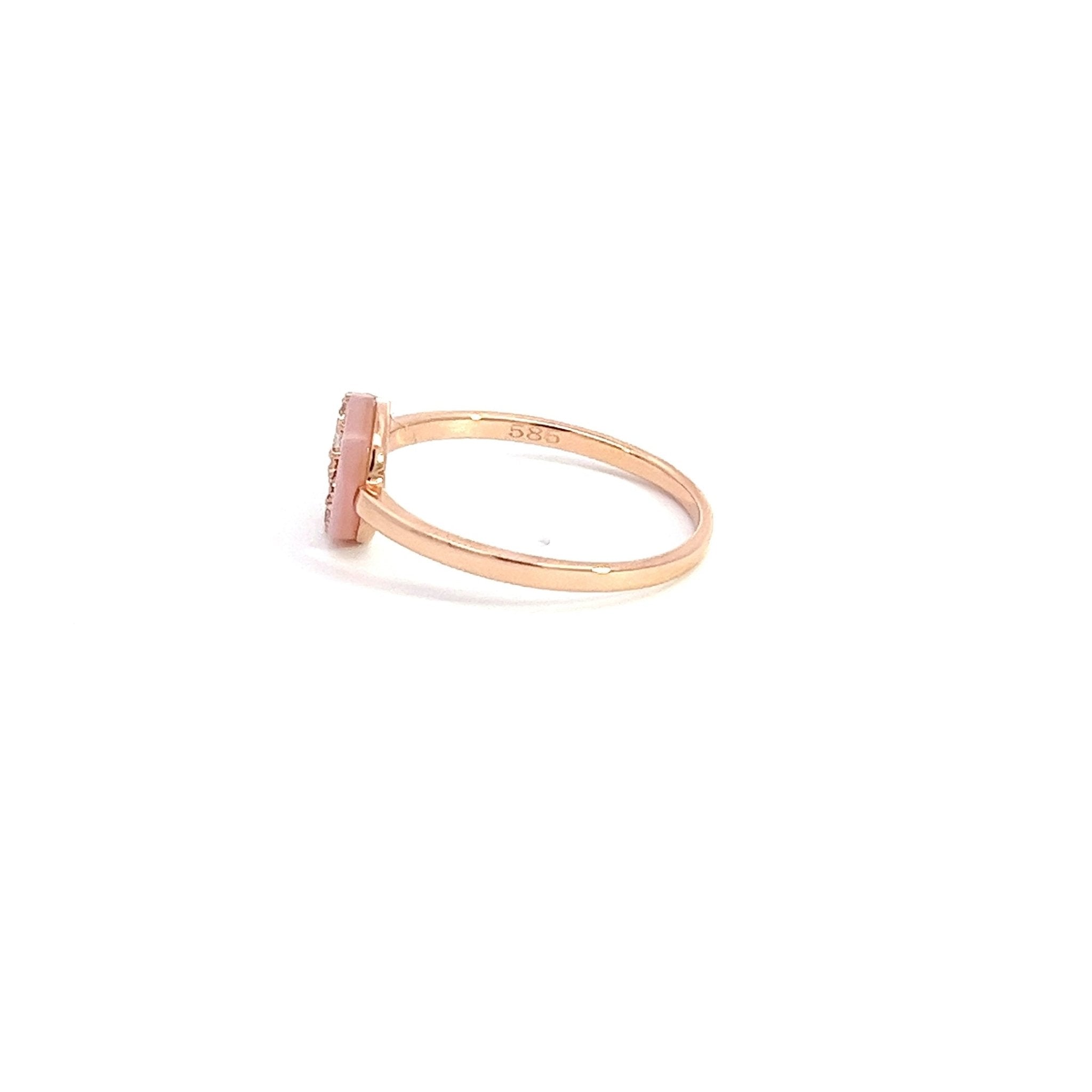 Eternelle Ring Diamond Pink Mother of Pearl Rose Gold by Natkina