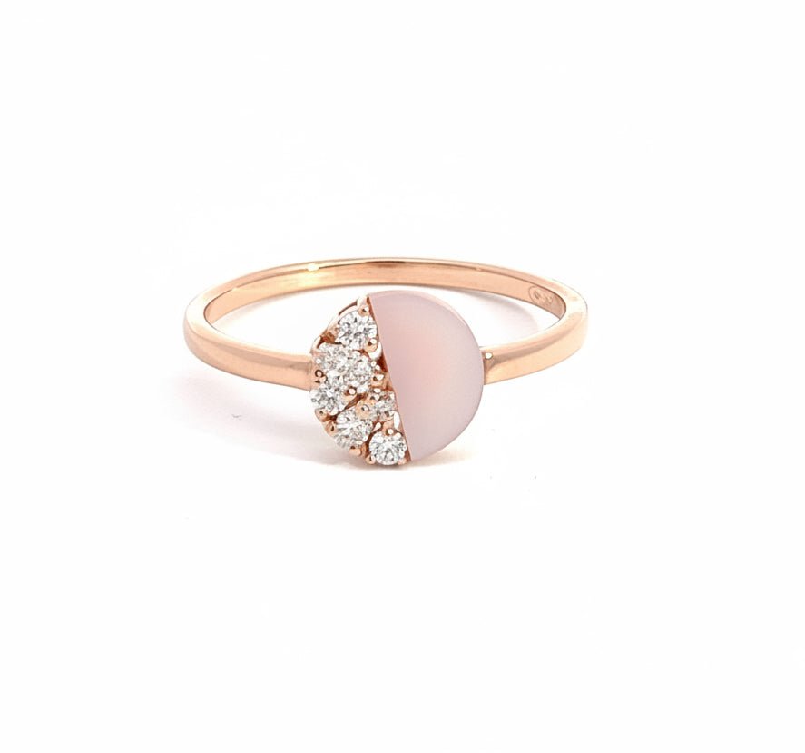 Eternelle Ring Diamond Pink Mother of Pearl Rose Gold by Natkina