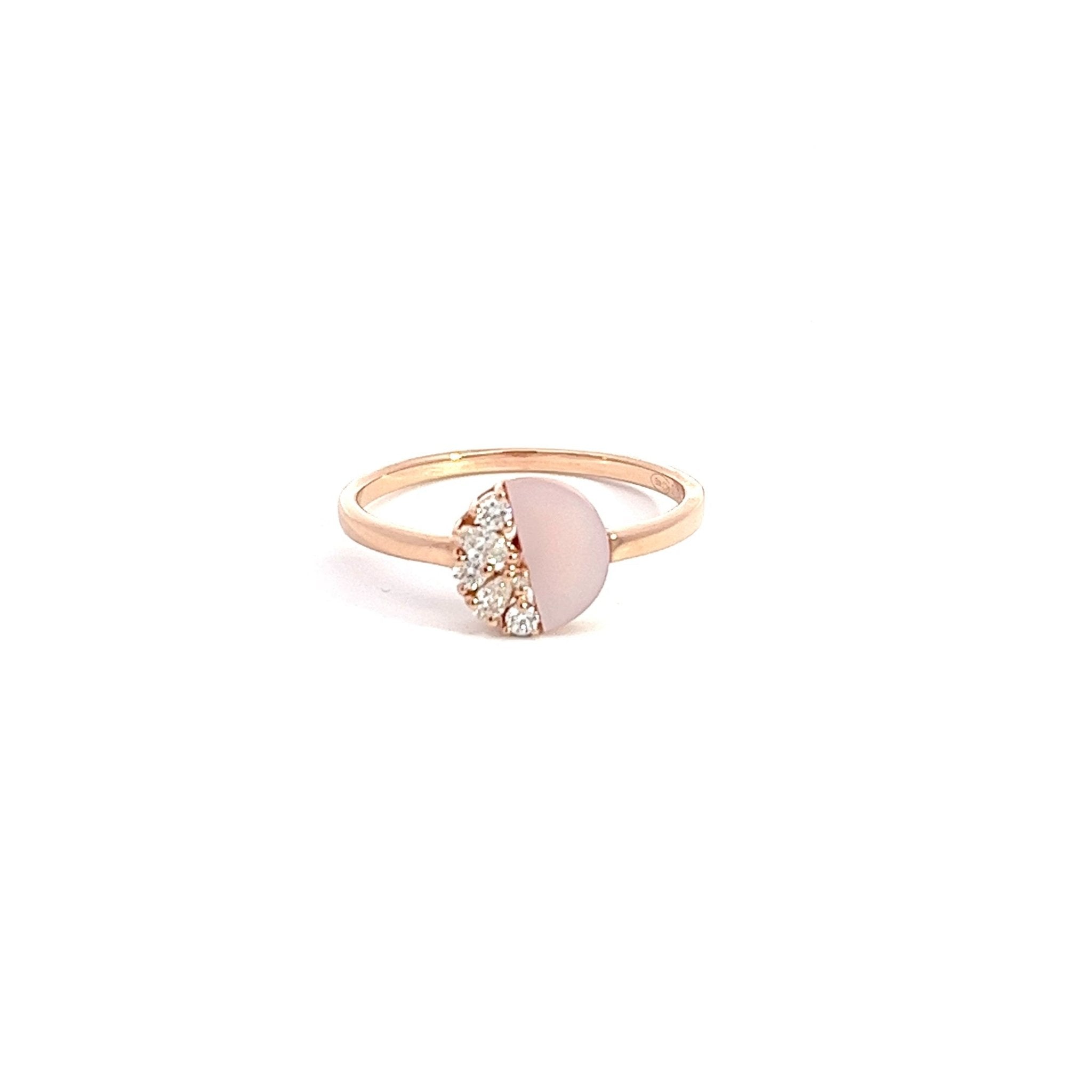 Eternelle Ring Diamond Pink Mother of Pearl Rose Gold by Natkina