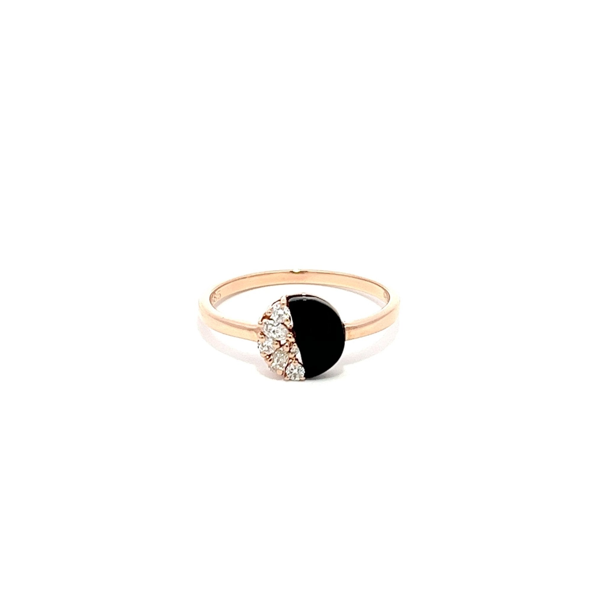 Eternelle Ring Diamond Pink Onyx Rose Gold Size 53 by Natkina