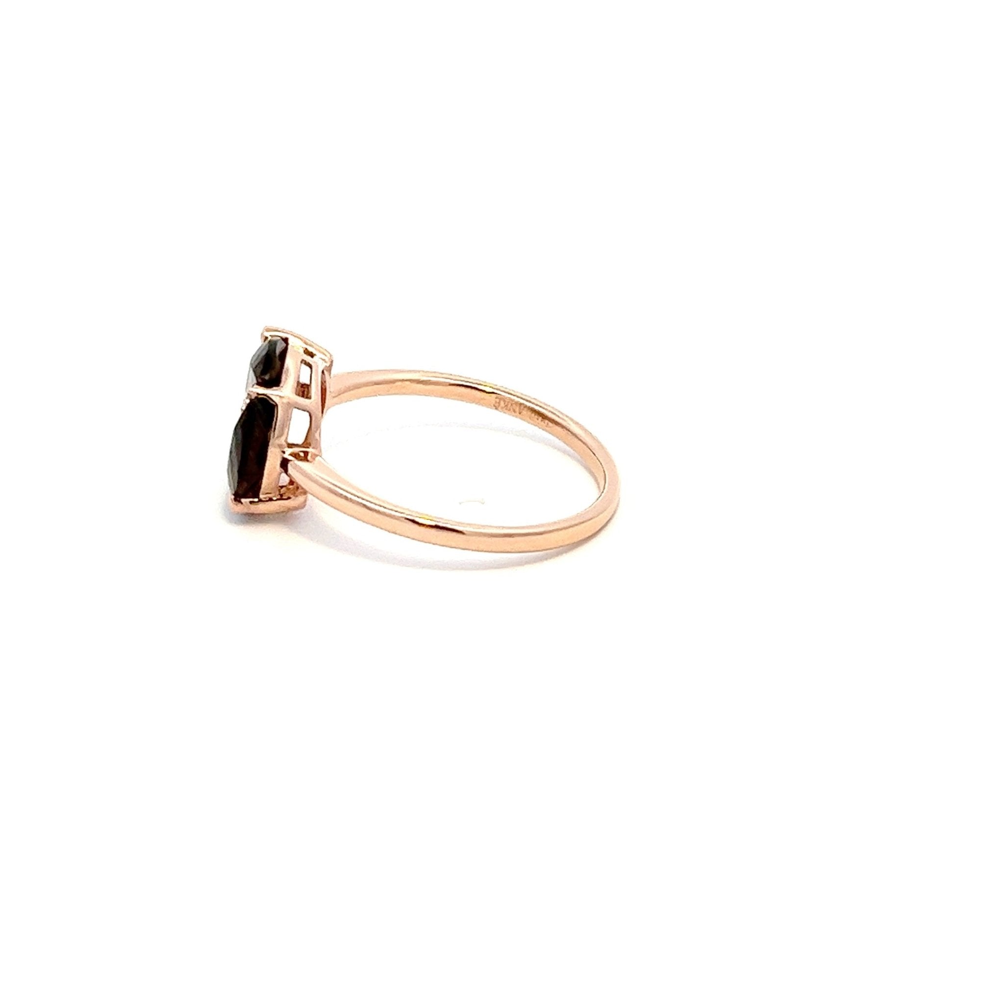 Eternelle Ring Diamonds Smoky Quartz 14K Rose Gold by Natkina