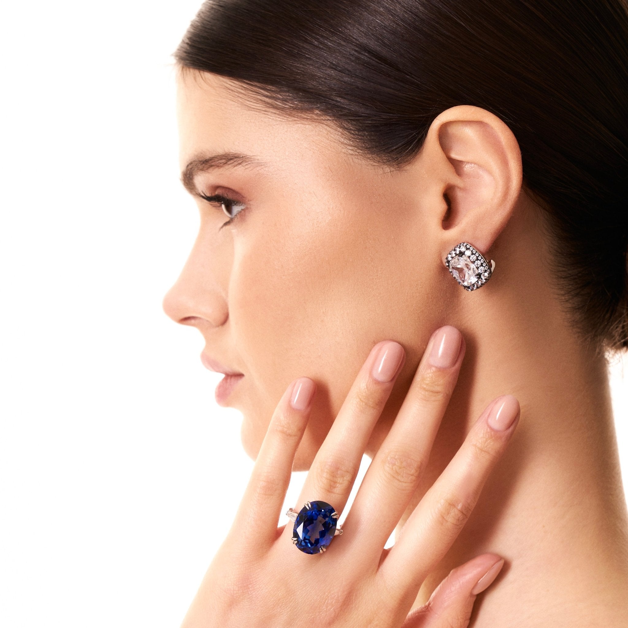 Excellent Silver Ring with Tappered Baguettes by Natkina
