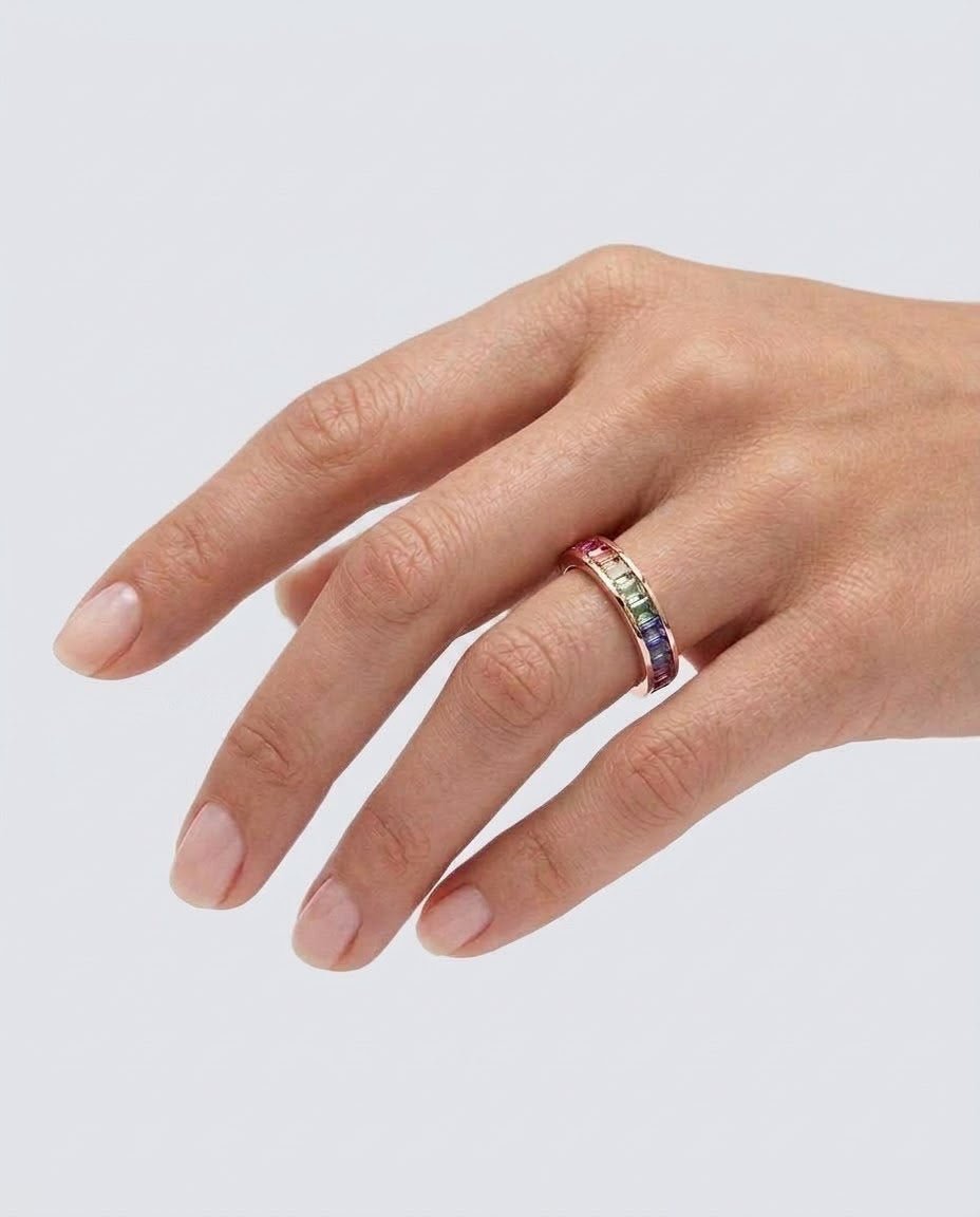 Fine Rainbow Eternity Band Ring by Natkina