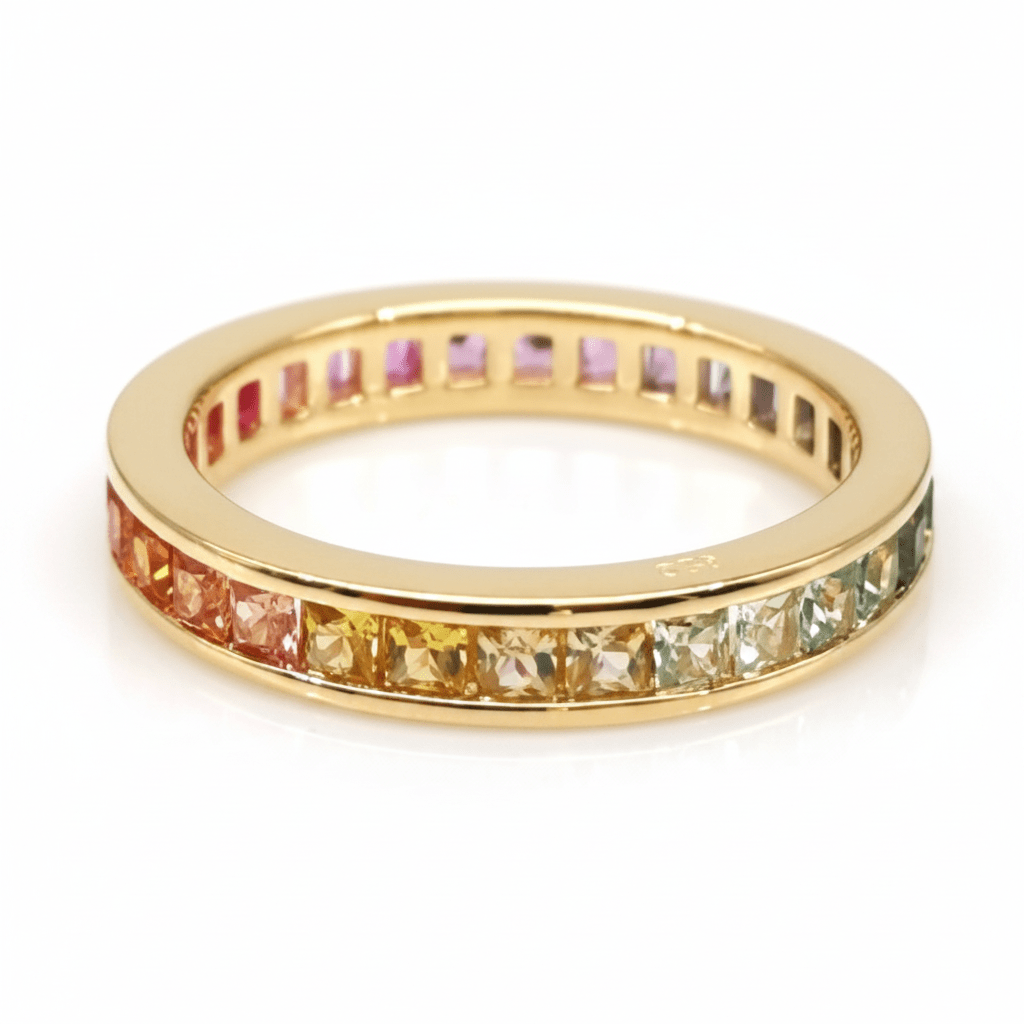 Fine Rainbow Eternity Band Ring by Natkina