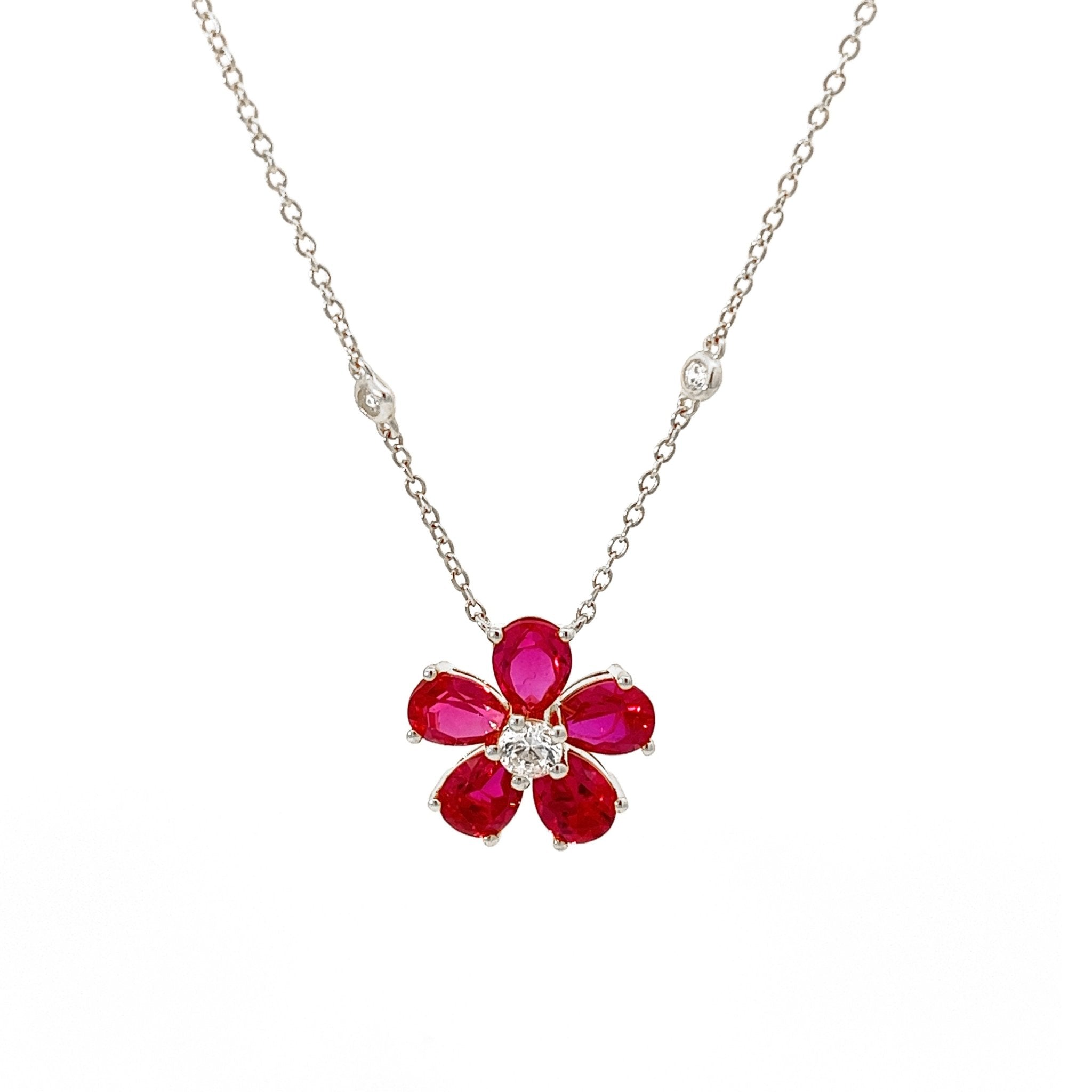 Flower Silver Necklace by Natkina