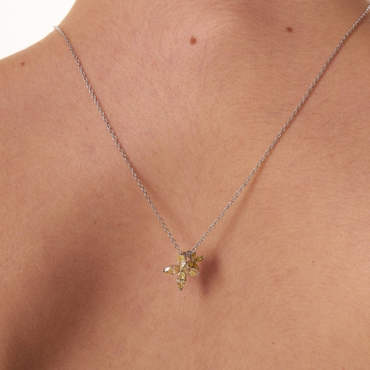 Flower Silver Necklace Peach Fuzz Collection SS24 by Natkina
