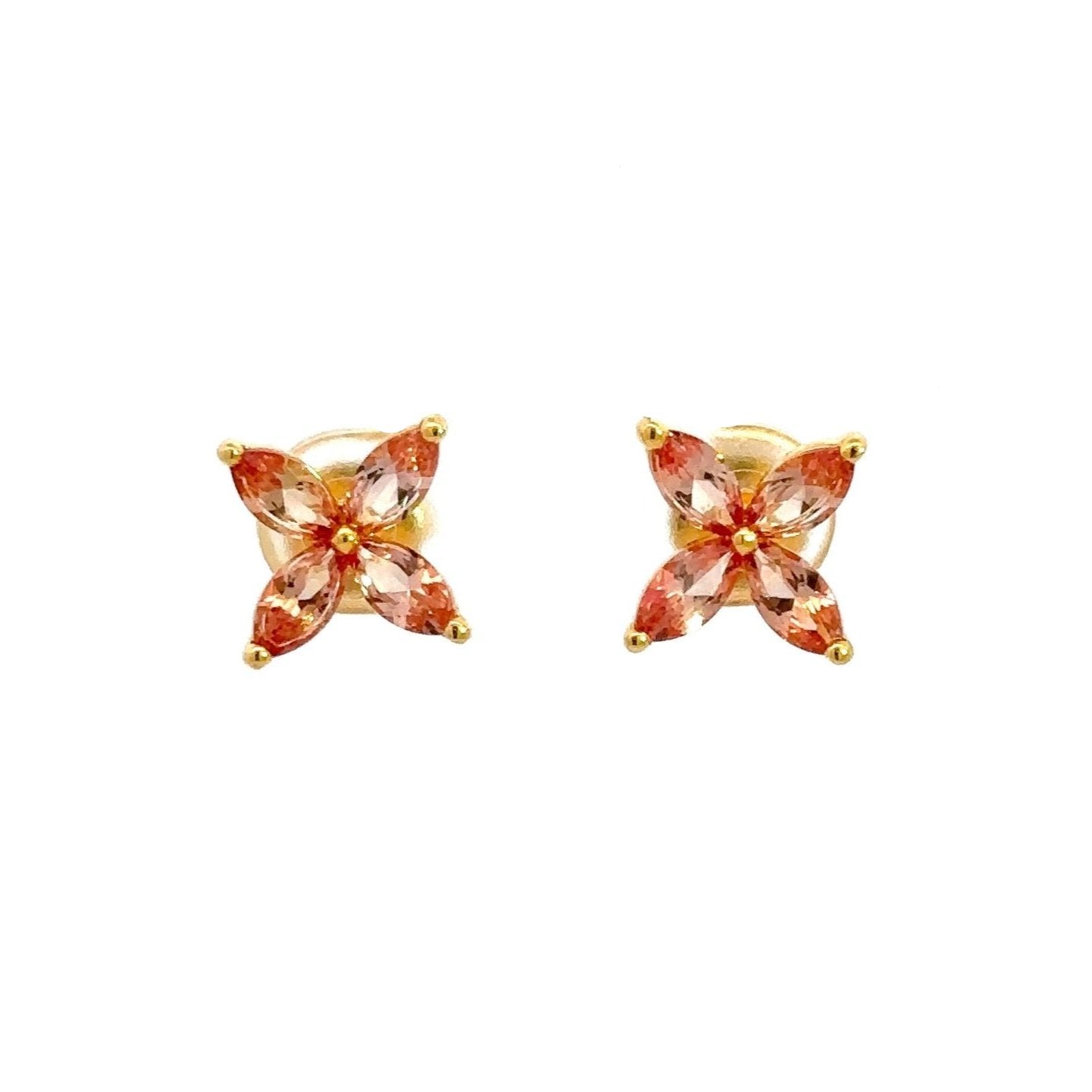 Flower Silver Stud Earrings Peach Fuzz Collection by Natkina