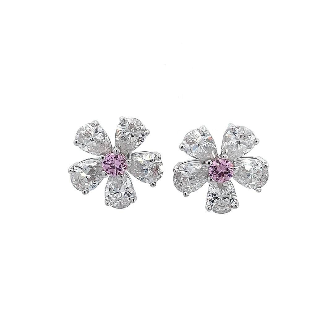 Flower Stud Silver Earrings by Natkina