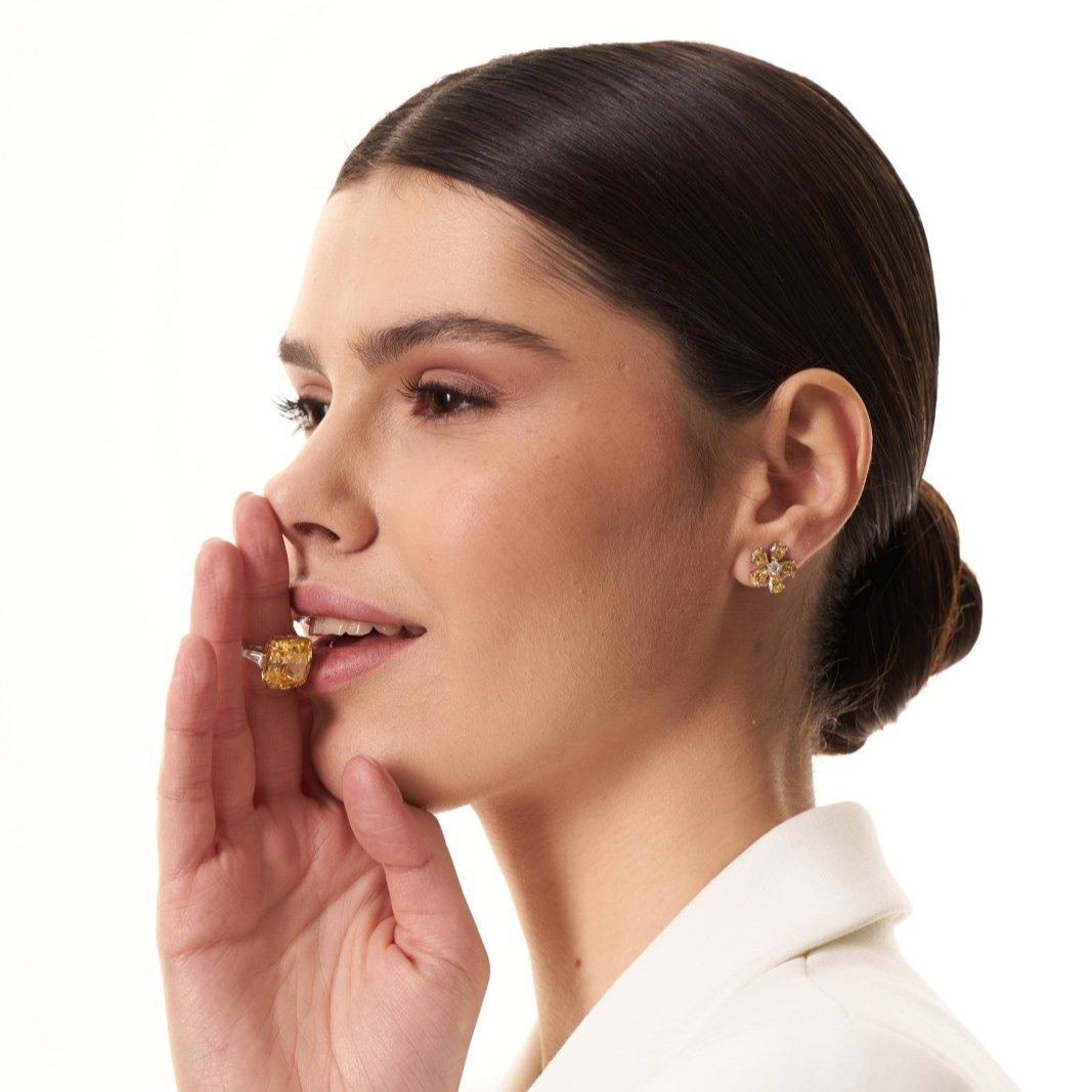 Flower Stud Silver Earrings by Natkina
