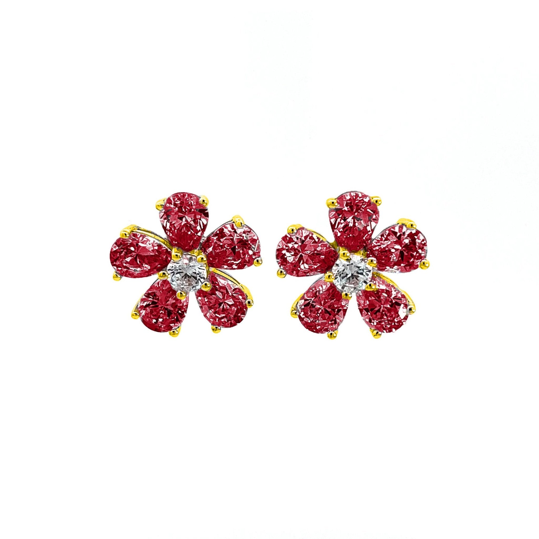 Flower Stud Silver Earrings by Natkina