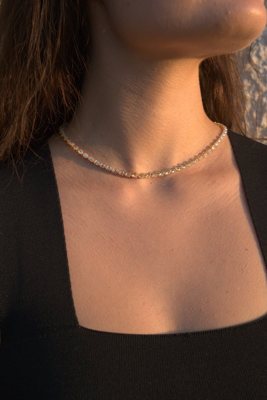 Frosted Teardrop Necklace by Jourdan Sloane by Natkina