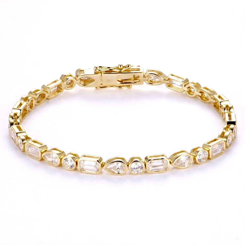 Geometric Mixed-Cut Bracelet by Natkina