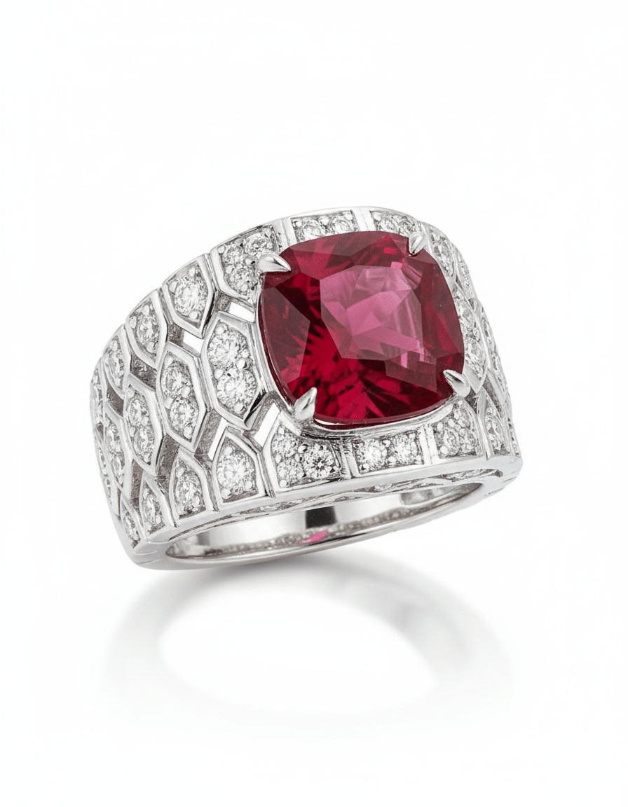 Geometrical Ruby Ring by Natkina