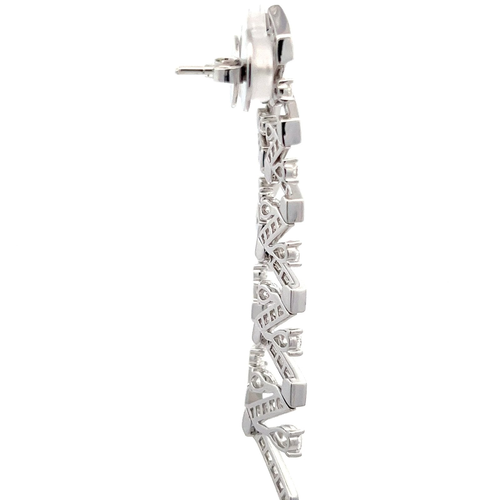 Geometry Diamond 18K White Gold Exclusive Earrings by Natkina