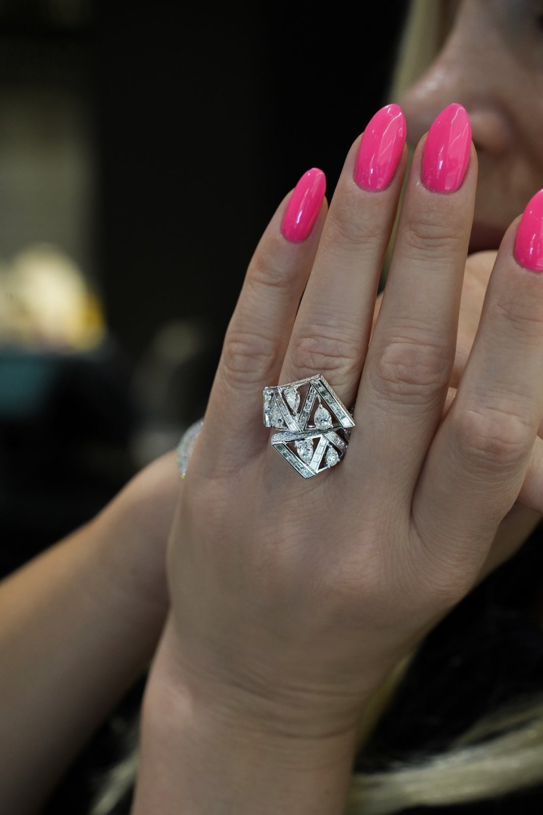 Geometry Diamond 18K White Gold Exclusive Ring by Natkina
