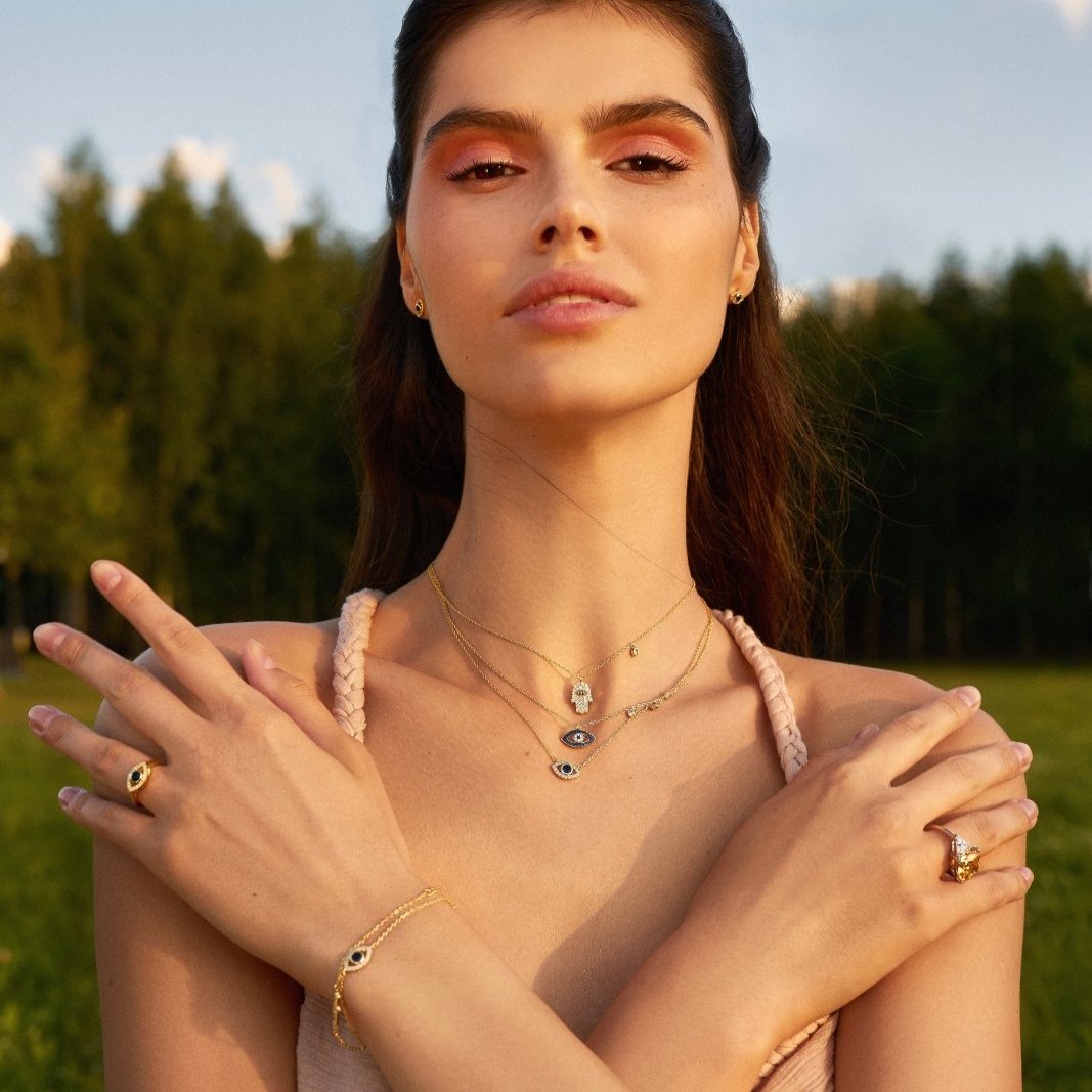 Golden Guardian Ring Evil Eye Collection by Natkina by Natkina