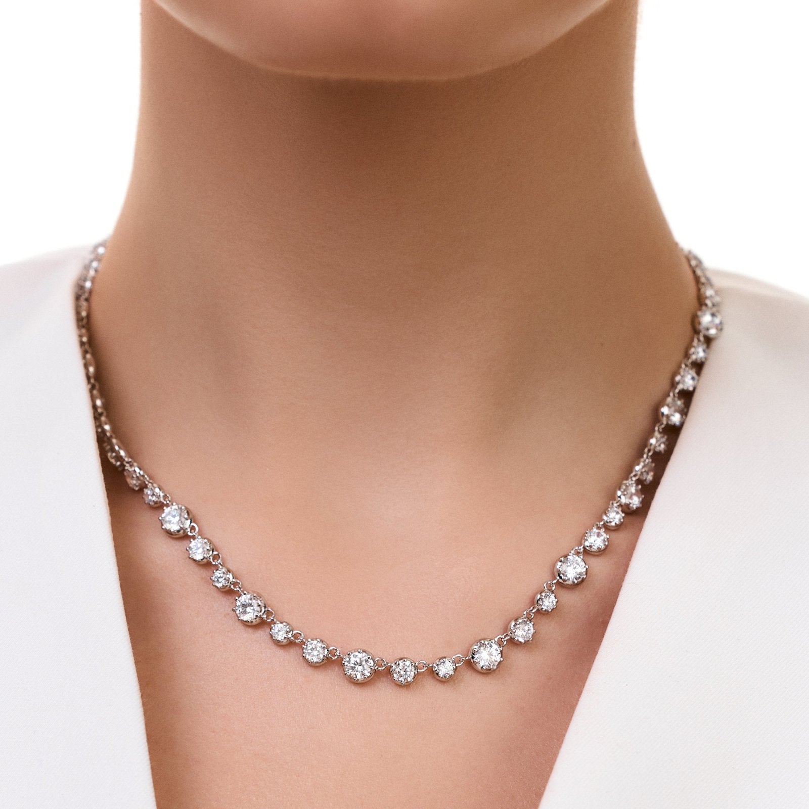Graduated Bezel-Set Necklace by Natkina