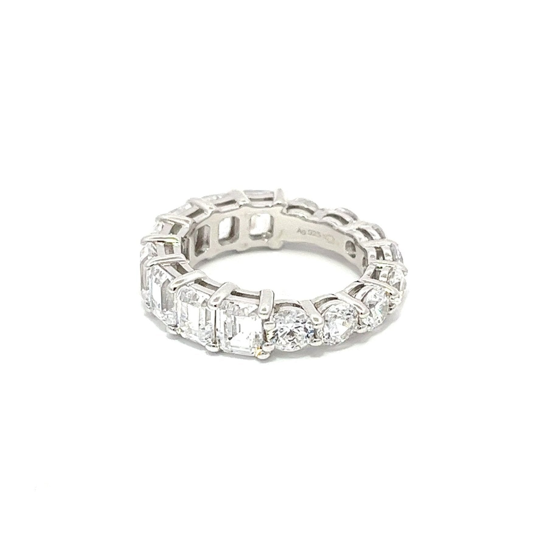 Half/Half Fashion Band Silver Ring by Natkina